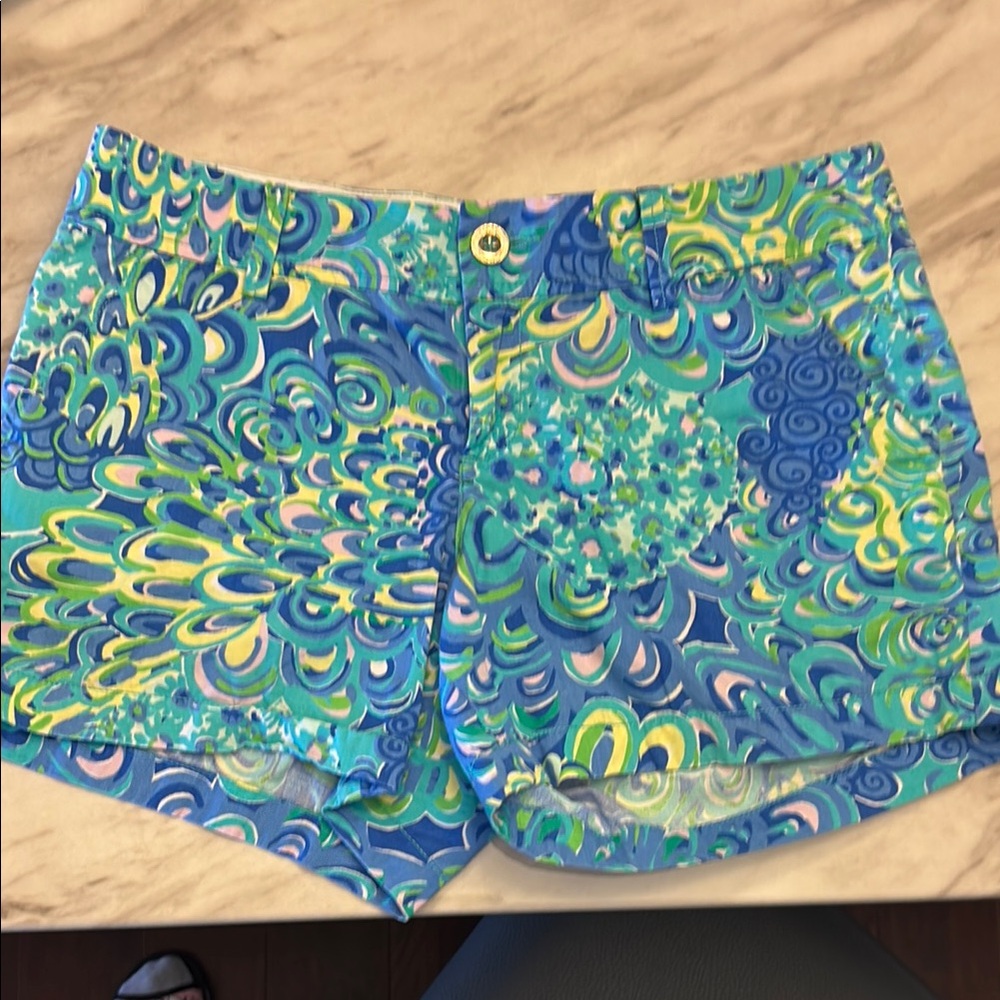 Vibrant Blue and Green Women's Shorts